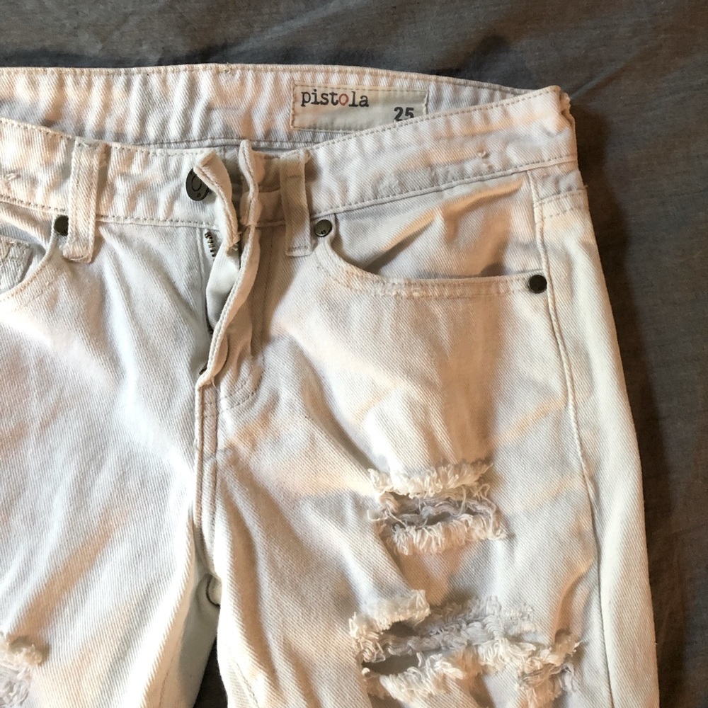 Low waist white jeans